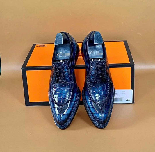 Crocodile Shoes, Giày công sở nam da cá sấu buộc dây