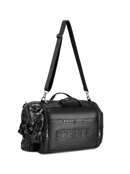 alt
Borsa a spalla 3D in pelle PU grande con teschio borchiato, da viaggio tipo duffel