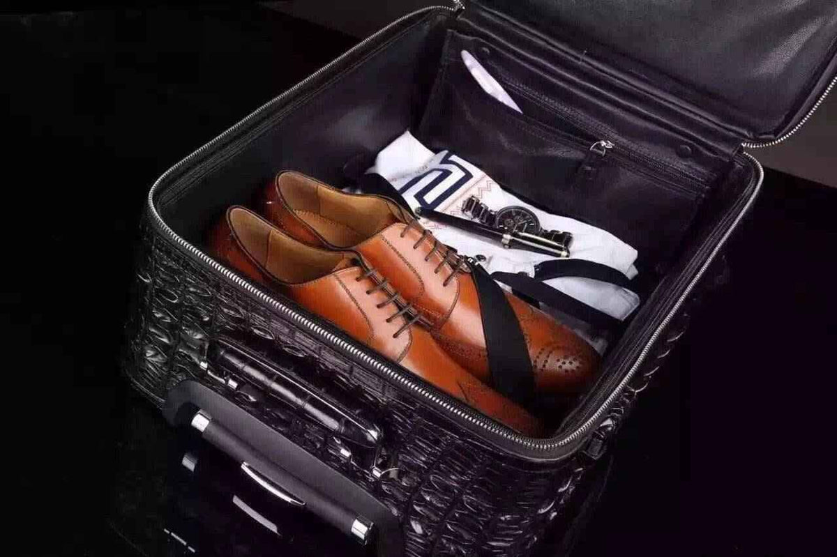 Preorder Genuine Crocodile Leather Laptop Trolley Luggage Bags Case ,Travel Luggage Bags