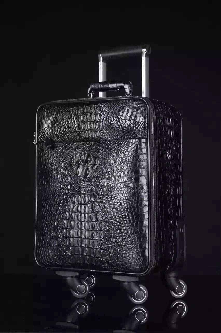 Preorder Genuine Crocodile Leather Laptop Trolley Luggage Bags Case ,Travel Luggage Bags