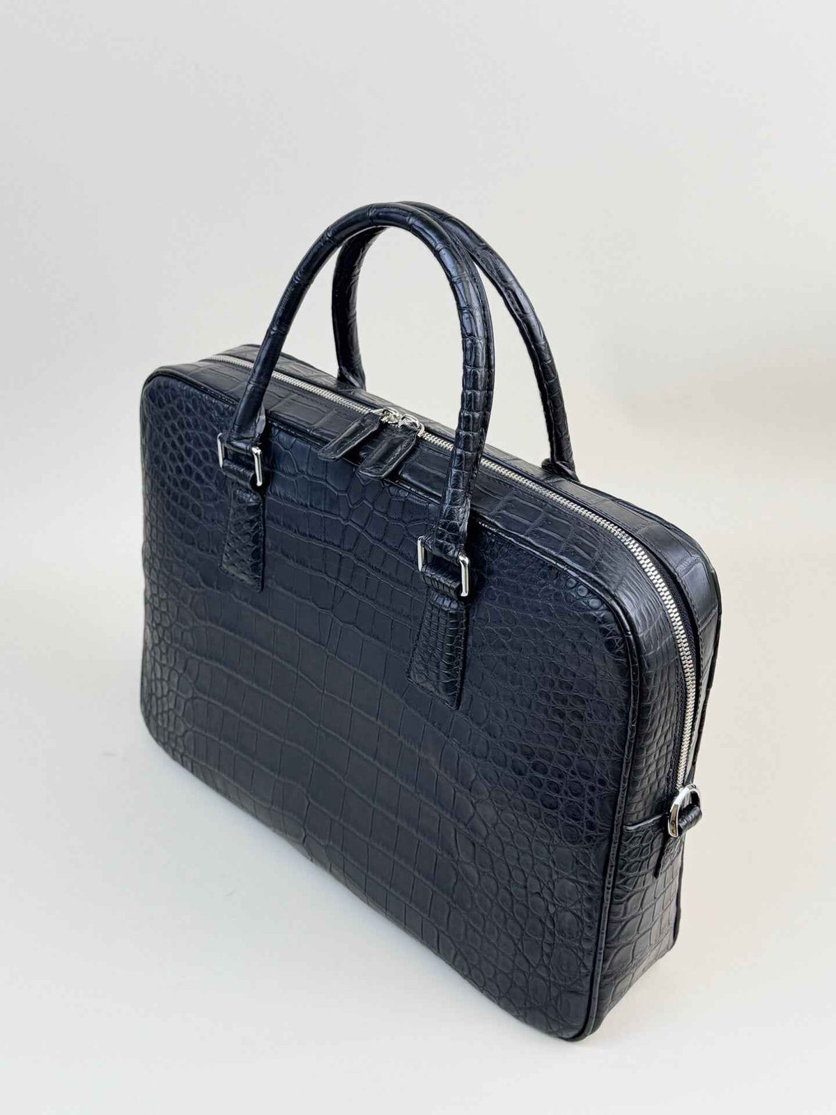 Men's Crocodile Briefcase Business Laptop Document Bags Black