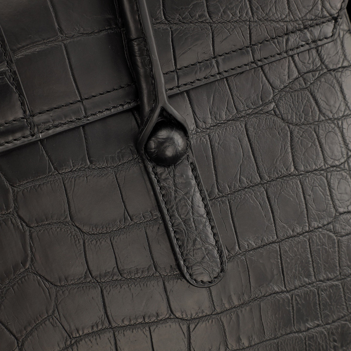 Crocodile Leather Briefcase Black