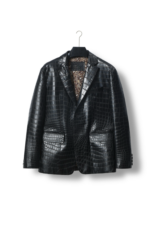 alt
Blazer in pelle di coccodrillo da uomo