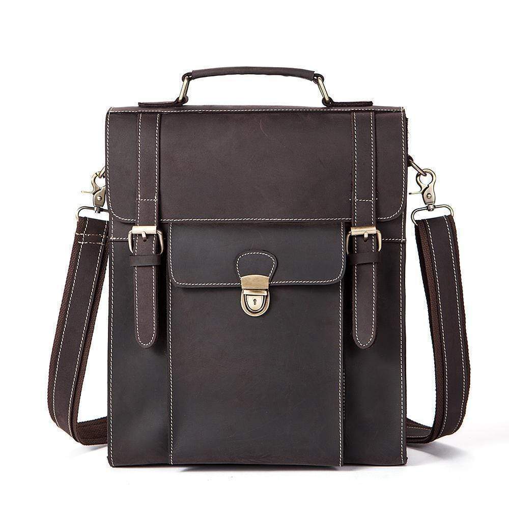 alt
Rossie Viren Cặp da nâu vintage retro cho nam, kiểu cặp tài liệu, túi đeo chéo, túi đưa thư